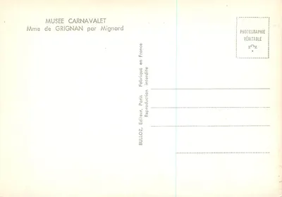 Pani de Grignan — Portret autorstwa Mignarda — Muzeum Carnavalet, wydawca Bulloz — Rewers
