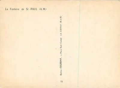 Fontanna St-PAUL (A.M.) — wydawca LA CLOTAT, n°73 — Rewers