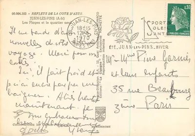 Juan-les-Pins — Praias e bairro novo — IRIS — Verso