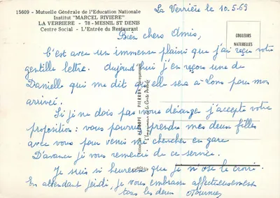 Institut Marcel Rivière — La Verrière — Restaurante — Verso