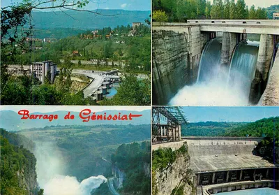 Barragem de Génissiat - vista panorâmica e detalhes técnicos - Éditions J. Cellard, n° 51547