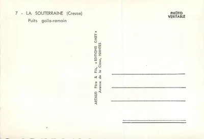 La Souterraine (Creuse) — Poço gallo-romano — Éditions Gaby — Verso