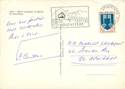 Châlet savoyard — vue sur le massif du Mont-Blanc — Éditions JANSOL — Verso