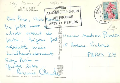 Angers - O Castelo — editor IRIS, série (49) — Verso