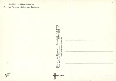 Méze (Hérault) — Puerto de las Barcas — Ediciones La Cigogne — Reverso