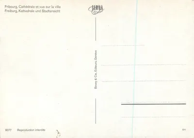 프리부르크 — 대성당과 도시 전경 — UNIQA Color, 번호 9377 — 뒷면