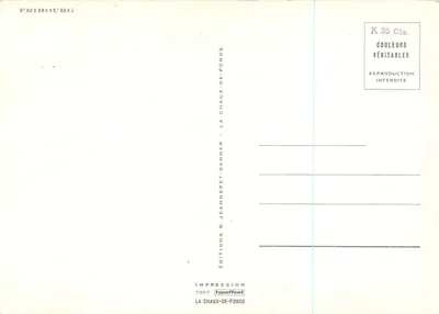 Fontaine de Netuno em La Chaux-de-Fonds — editor Éditions R. Jeanneret-Danner — Verso