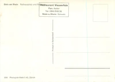 Stein am Rhein — Ratuszowy plac i ratusz — Photoglob-Wehrli AG, Zurych, n° 5290 — Rewers