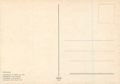 フリブルク — カトリナ大聖堂と市庁舎 — 出版社カルティガー、No. 1061/4 — 裏面