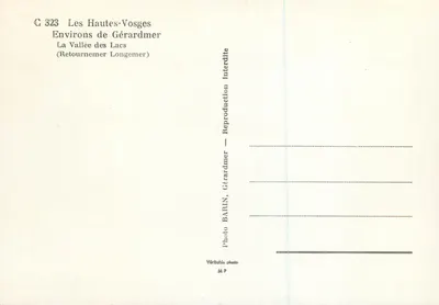 Wysokie Wosgi — Oaza Gérardmer — Dolina Jezior (Retournemer Longemer) — Foto BARIN, C 323 — Rewers