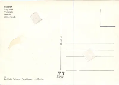 Messina — Promenade — Ed. Sicilia Folklore, n°73 — Verso