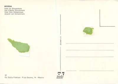 Messina — Vista da Dinnammare — Ed. Sicilia Folklore, n°37 — Verso
