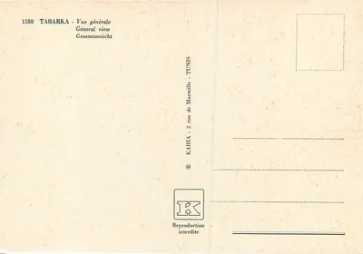 Tabarka — Vista general — Kahia, Túnez — Reverso