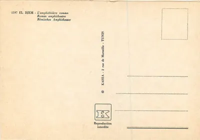 El Djem — Anfiteatro romano — Kahia, Tunísia — Verso