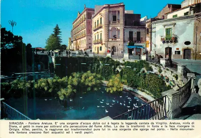 Siracusa - Fontana Aretusa — lenda de Diana e Alfeo — editor SIC 19