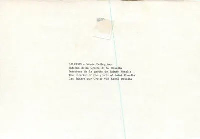 Palermo — Monte Pellegrino — wnętrze jaskini św. Rozalii — Rewers