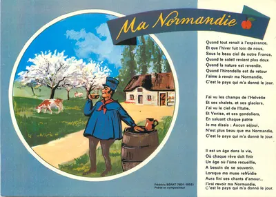 Minha Normandia — Poema de Frédéric Bérat — Impressor Combier Mâcon