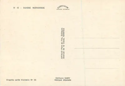Szwajcarska Normandia — karta Michelin N° 55 — wydawca ARTAUD Père et Fils, Nantes — Rewers