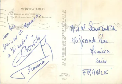 Kasyno widziane z tarasów — Monte-Carlo — Wydawnictwo 'Estel' n°1733 — Rewers