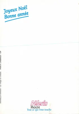 Maryja z Dzieciem — z ptakiem — reprodukcja dzieła Antonazzo Romano — Pèlerin Magazine — Rewers