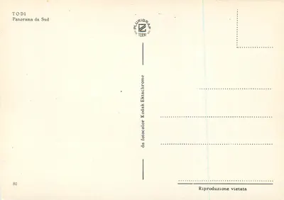 Todi — Panorama do Sul — Plurigraf Terni n°80 — Verso