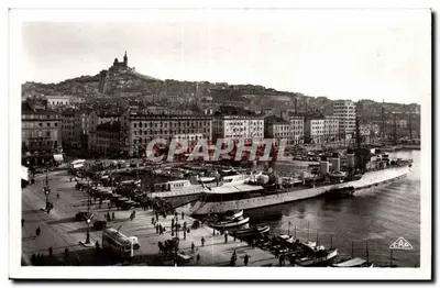 Puerto de Marsella — vista del Vieux-Port con nave militar — editor C.A.P. n°140
