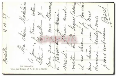 Puerto de Marsella — vista del Vieux-Port con nave militar — editor C.A.P. n°140 — Reverso