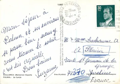 Palma de Mallorca — widok na pałac z karozą — Wydawnictwo Palma — Rewers
