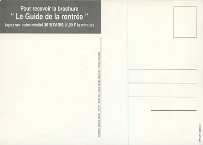 Paris — Guia de volta às aulas — Mairie de Paris e I'Etudiant — Verso