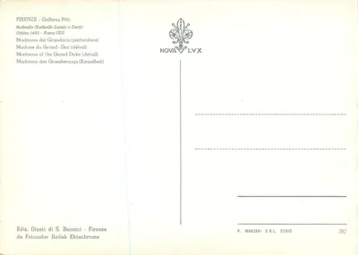 Madonna Duksa — szczegół — Galeria Pitti, Florencja — Rewers