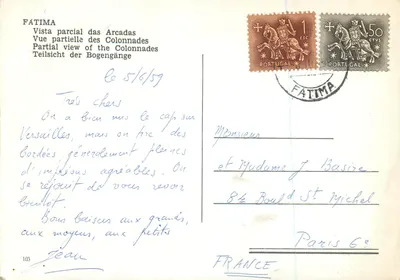 Fátima — Vista parcial das Colunatas — Editor não visível — Verso
