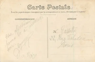 Tarjeta postal antigua Dieppe Bañistas — Reverso