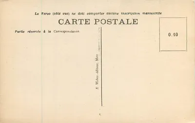 Metz — Główna Stacja — E. Weber, wydawca — Rewers