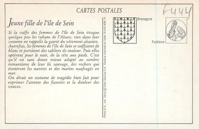 Jovem Menina da Ilha de Sein — Pensativa — Editor Spiral, n° 1244 — Verso