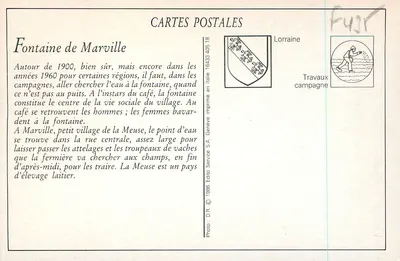 A Fontaine de Marville (Meuse) — Fototipia E. Beliard et Cie, Nancy — n° 33130 — Verso