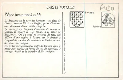 Omgeving van VANNES - Bretonse noce aan tafel — Achterkant
