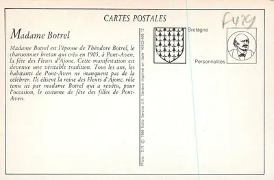Pani Botrel — Królowa Kwiatów Czarnokwiatowych — Wydawca Geneve Service S.A. nr 3187 — Rewers