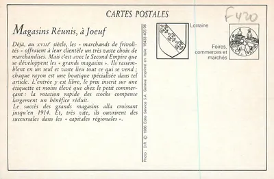 Casa dos Magasins Réunis — Jœuf, Rua de Franchepré — Editor: Photo Ménard, França — Verso