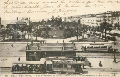 NICE (Alpes-Maritimes) — Vue d'ensemble du Jardin public, de la Jetée-Promenade et des Hôtels