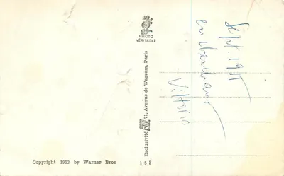 Bilhete postal moderno Randolph Scott — Verso