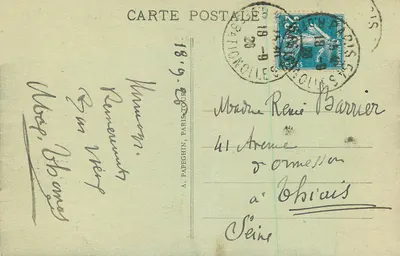 Tours (Loire-et-Loire) — Praças Descartes e Rabelais, o Ponte de Pedra e a Loire — A.P. — Verso