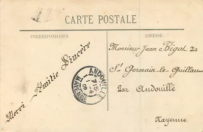 Mayenne — Statua Jani z Arcy na Katedrze. 1. Republika Francuska — Rewers