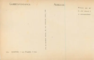 Dieppe — A Praia — 224 — Editor Lévy e Neurden Réunis, Paris — Verso