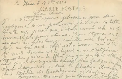 Le Havre — Place do Vieux-Marché e Estátua de Augustin Normand — B.P.D. n°164 — Verso