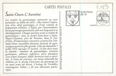Saint-Ouen-l'Aumône — Festival di ginnastica del 7 luglio 1912 — Edizione Beaumont-sur-Oise — Verso