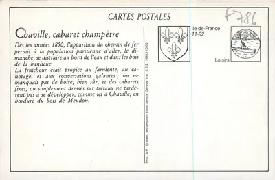 Chaville - Cabaré Campestre na Beira do Lago da Ursine - Editor C.E.E. n° 16433 — Verso
