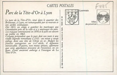 LYON — O Parque da Cabeça de Ouro — Mulher observando cervos — Verso