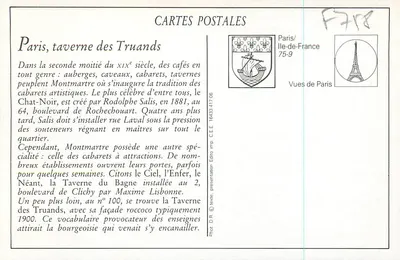 Tawerna Złodziów — Montmartre — Tout Paris, nr 44 M — Rewers