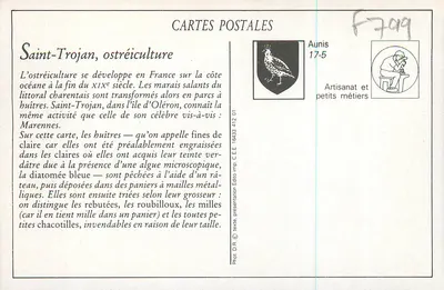 Ilha de Oléron - St-Trojan — Embalagem das Ostras — Verso