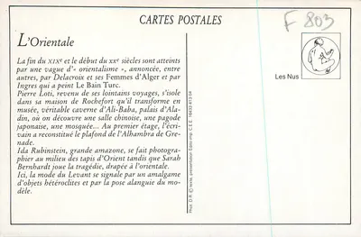 L'Orientale — cena de decoração orientalista — PC Paris 1603 — Verso